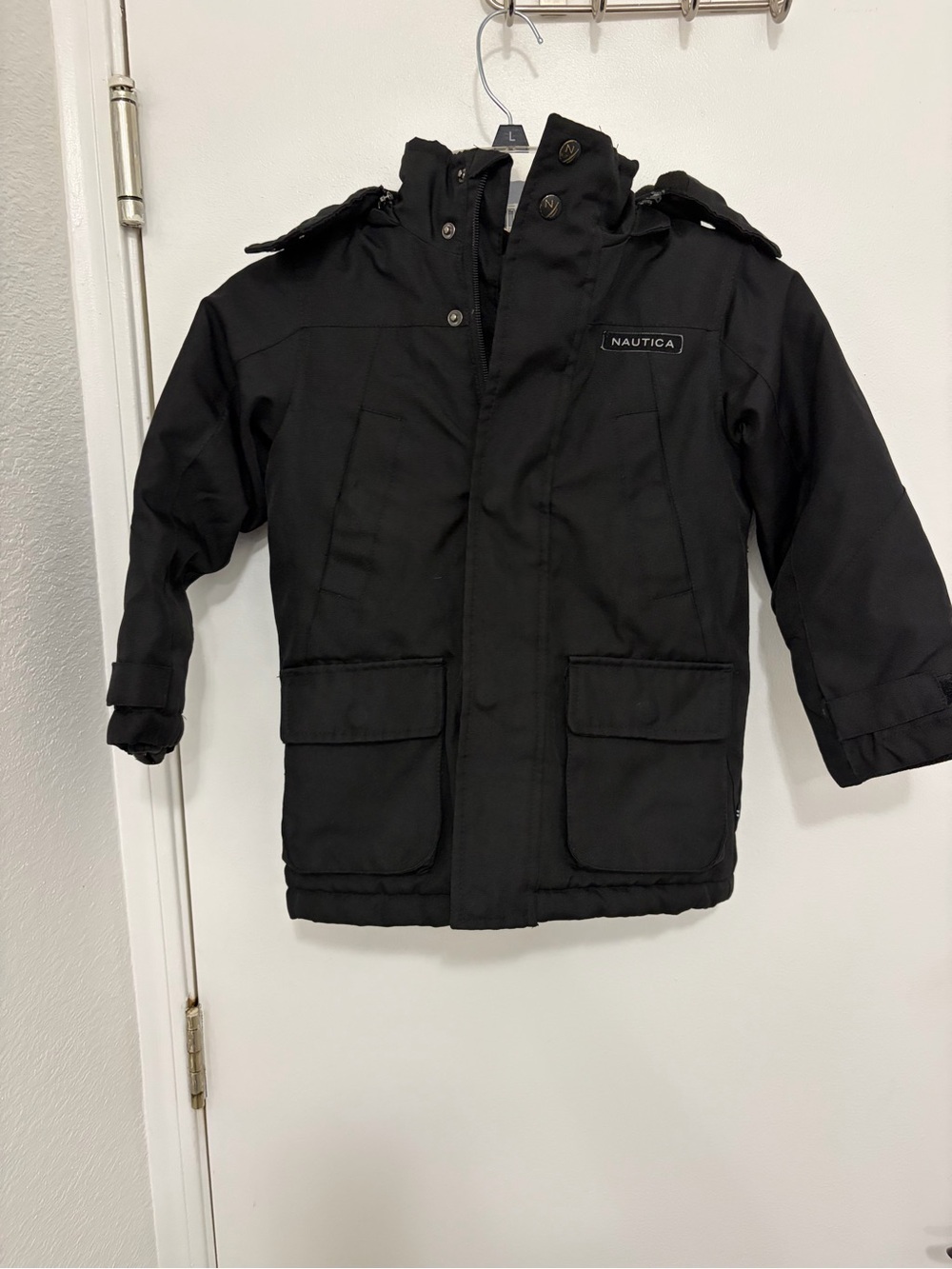 Nautica Kids Black Hooded Puffer Jacket